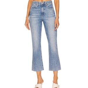 Veronica Beard Carly High Rise Kick Flare Fray Hem Blue Sunrise Jean Size 29